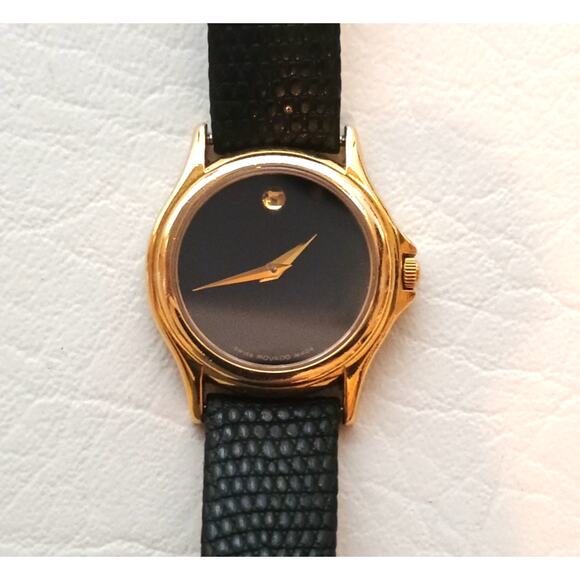 Movado Museum Watch Women 25mm Black Dial Gold Round 87.E4.0863 main image 15